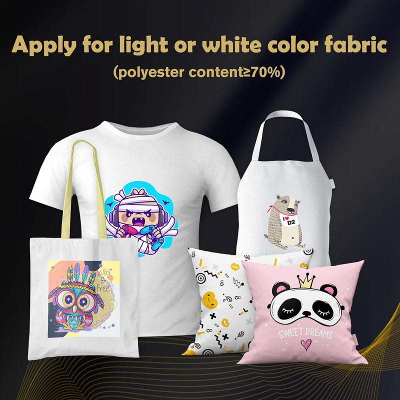 A-SUB Sublimation Paper 8.5x14 Inch-200 Sheets Heat Transfer Paper for Light Colored Fabric and Other Blanks, Works with Inkjet Printer and Sublimation Ink 125g - Image 4